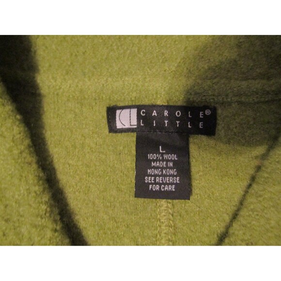 Carole Little Jacket Vintage Green 100% Wool Metal Button Front Pockets Size L - Picture 7 of 7